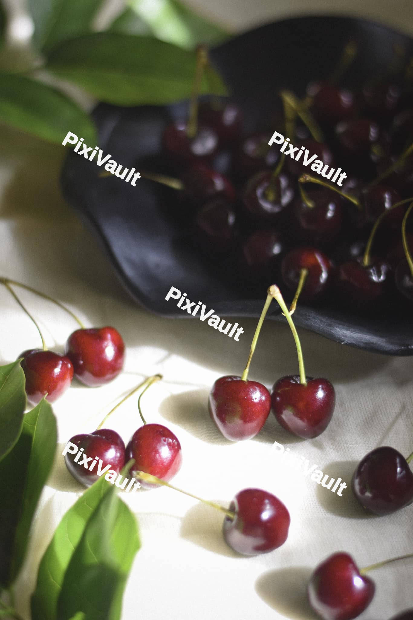 Cherries on a plate